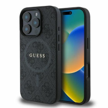 Guess Guess 4G Ring Classic Logo MagSafe dėklas, skirtas iPhone 16 Pro Max - juodas