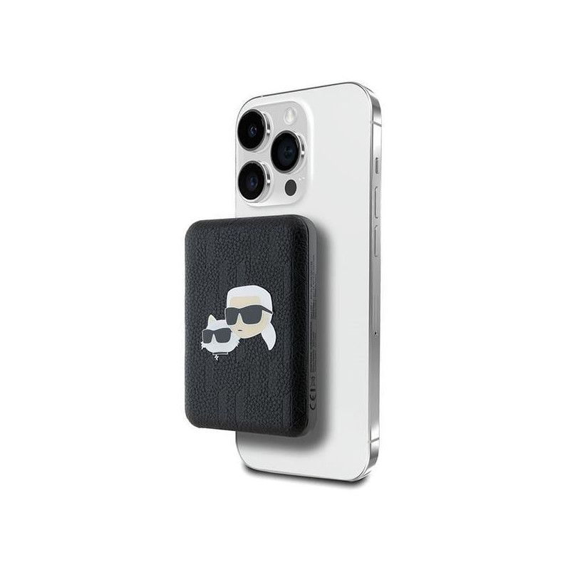 Karl Lagerfeld Karl Lagerfeld Powerbank inductive KLPB5FPGKSKCHK 16W 5000mAh black / black Karl&amp;Choupette Head Pin M