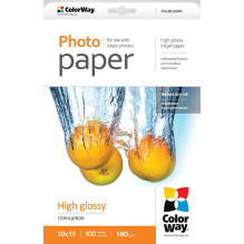 ColorWay Photo Paper 100 pc. PG1801004R Glossy, 10 x 15 cm, 180 g / m²