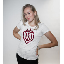 Dinamo - Women's T-SHIRT XS &quot;DINAMO&quot; WITH RED METALLIC PRINTING White