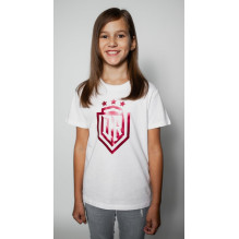 Dinamo - CHILDREN'S T-SHIRT 10Y &quot;DINAMO&quot; WITH RED METALLIC PRINTING White