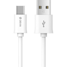 Devia Universal Smart USB Type-C C kabelis Baltas