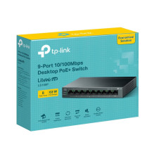 Switch, TP-LINK, LS109P, Desktop / pedestal, 9x10Base-T / 100Base-TX, PoE+ ports 8, LS109P