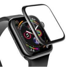 Baseus Apple Baseus 0,23 mm lenktas ekranas grūdintas stiklas, 38 mm, skirtas Apple Watch Black (SGAPWA4-C01)