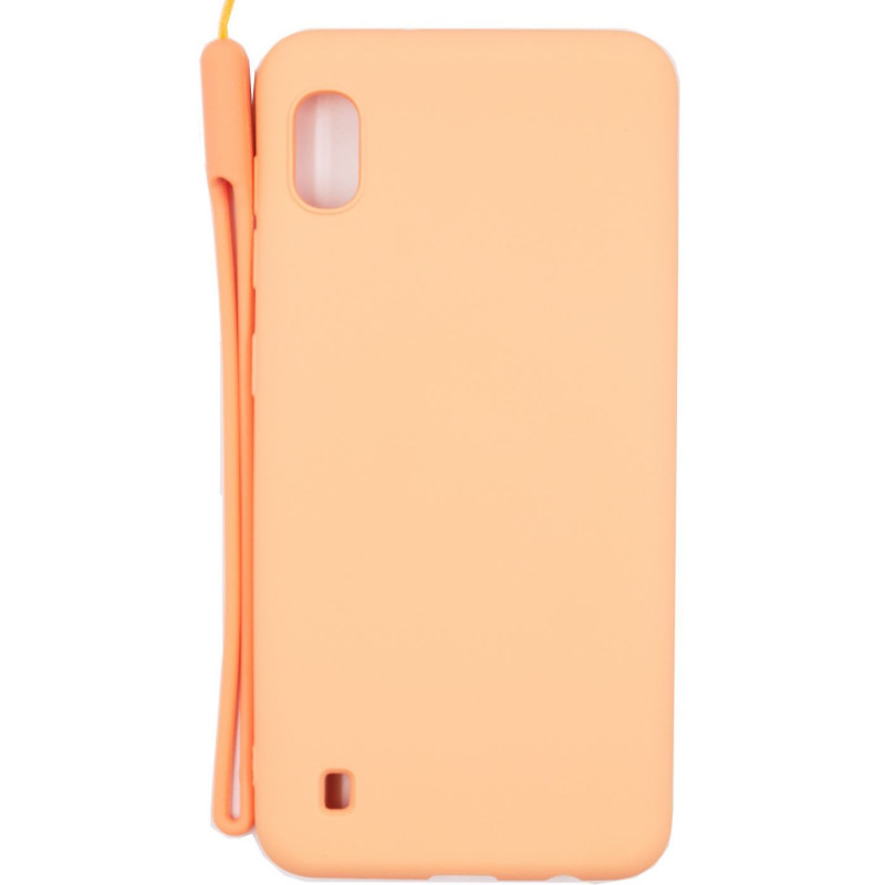 Evelatus Samsung Galaxy A10 Soft Touch Silicone Case with Strap Pink