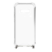 Evelatus Samsung Galaxy S10e Silicone Transparent with Necklace TPU Strap Silver