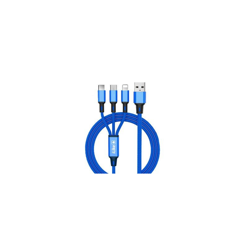 iLike Charging Cable 3 in 1 CCI02 Blue