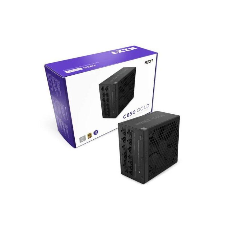 Power Supply, NZXT, 850 Watts, Efficiency 80 PLUS GOLD, MTBF 100000 hours, PA-8G2BB-EU