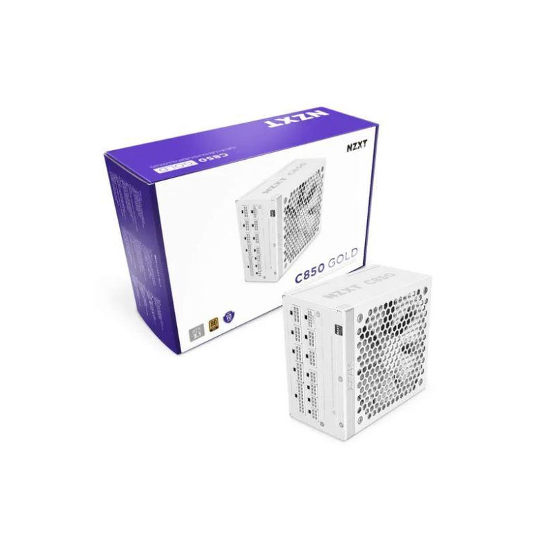 Power Supply, NZXT, 850 Watts, Efficiency 80 PLUS GOLD, MTBF 100000 hours, PA-8G2BW-EU