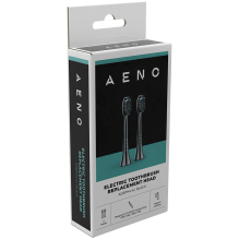 AENO Replacement toothbrush heads, Black, Dupont bristles, 2pcs in set (for ADB0004/ ADB0006 and ADB0003/ ADB0005)