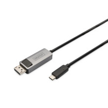 „Digitus“ dvikryptis adapterio kabelis DB-300334-020-S 2 m, juodas, ekrano prievadas, USB-C