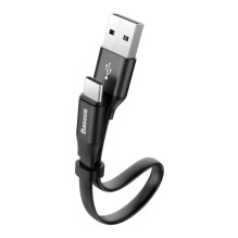 Baseus Baseus Nimble flat cable USB / USB-C cable with holder 2A 0.23M black (CATMBJ-01)