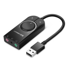 Ugreen Ugreen external sound card music USB adapter - 3.5 mm mini jack with volume control 15cm black (40964)