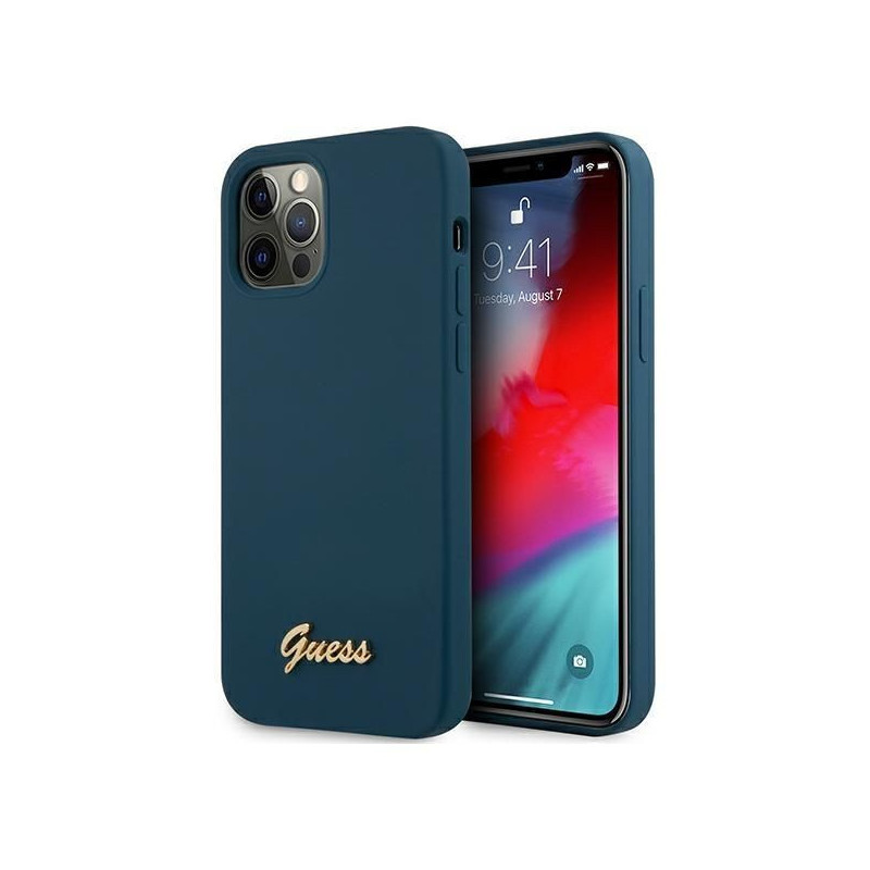 Guess Guess GUHCP12LLSLMGBL iPhone 12 Pro Max 6.7&quot; blue / blue hardcase Metal Logo Script