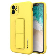 Wozinsky Wozinsky Kickstand Case Silicone Stand Cover for Samsung Galaxy A32 5G Yellow