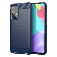 Hurtel Carbon Case lankstus dangtelis TPU dėklas, skirtas Samsung Galaxy A72 4G mėlynas