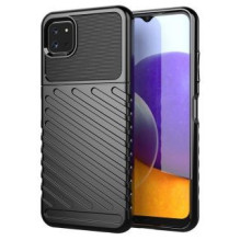 „Hurtel Thunder Case“ lankstus, tvirtas, tvirtas TPU dėklas, skirtas Samsung Galaxy A22 5G juodas