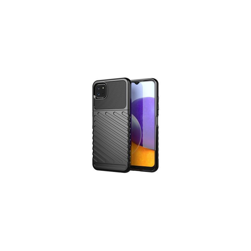 „Hurtel Thunder Case“ lankstus, tvirtas, tvirtas TPU dėklas, skirtas Samsung Galaxy A22 5G juodas