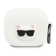 Karl Lagerfeld Karl Lagerfeld KLACA3SILCHWH AirPods 3 cover biały / white Silicone Choupette