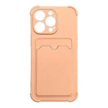 Hurtel Card Armor Case Pouch Cover for iPhone 12 Pro Card Wallet Silicone Air Bag Armor Pink