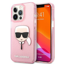 Karl Lagerfeld Karl Lagerfeld KLHCP13XKHTUGLP iPhone 13 Pro Max 6,7&quot; różowy / pink hardcase Glitter Karl`s Head