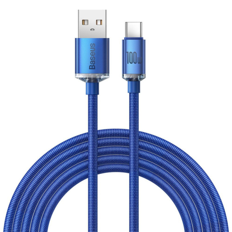 Baseus Baseus crystal shine series fast charging data cable USB Type A to USB Type C 100W 2m blue (CAJY000503)