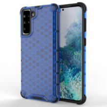 Hurtel Honeycomb dėklo šarvuotas dangtelis su gelio rėmeliu, skirtas Samsung Galaxy S22 mėlynai