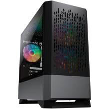 COUGAR | MG140 Air RGB Black | PC Case | Mini Tower / Air Vents Front Panel / 3 x ARGB Fans / 4mm TG Left Panel