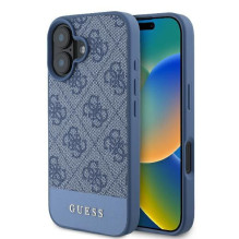 Guess Guess 4G Bottom Stripe iPhone 16 Case - Blue