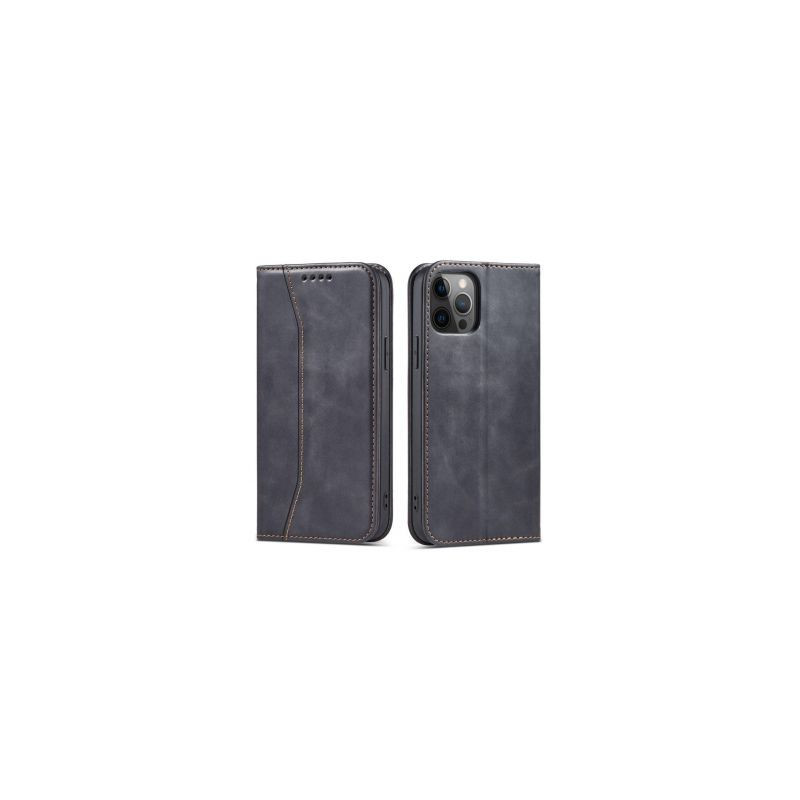 „Hurtel Magnet Fancy Case Case“ dėklas, skirtas „iPhone 12 Pro Pouch Card“ piniginės kortelių stovas, juodas