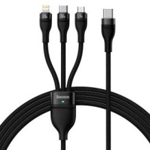 Baseus Baseus Flash Series II cable USB Type C - USB Type C / Lightning / micro USB 100 W 1.5 m black (CASS030201)