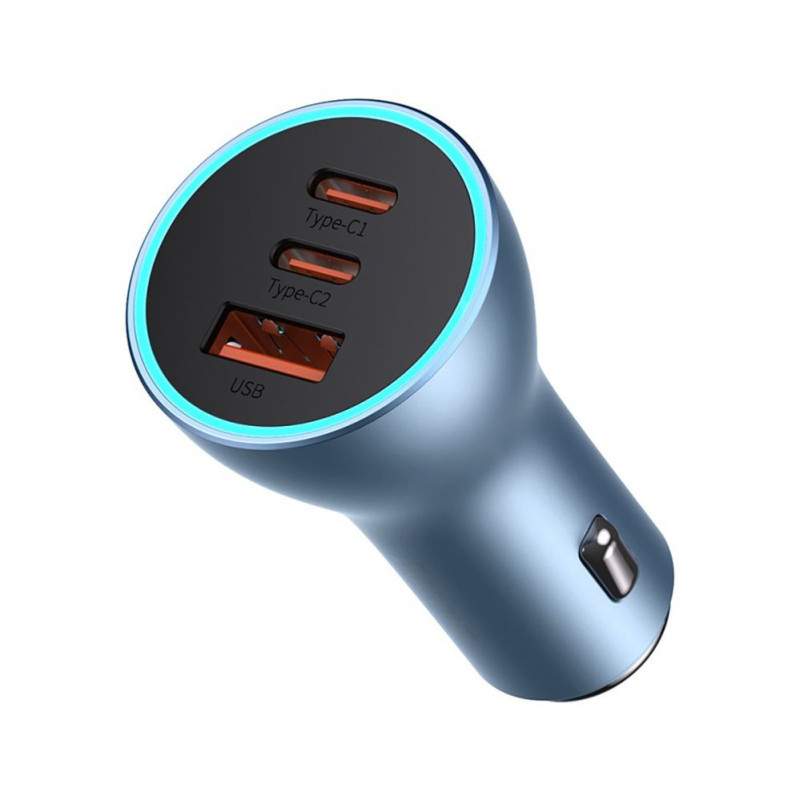 Baseus Baseus Golden Contactor Pro car charger USB-A + 2x USB-C 65W QC4.0 blue (CGJP010003)