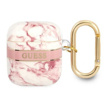 Guess Guess GUA2HCHMAP AirPods cover pink / pink Marble Strap Collection