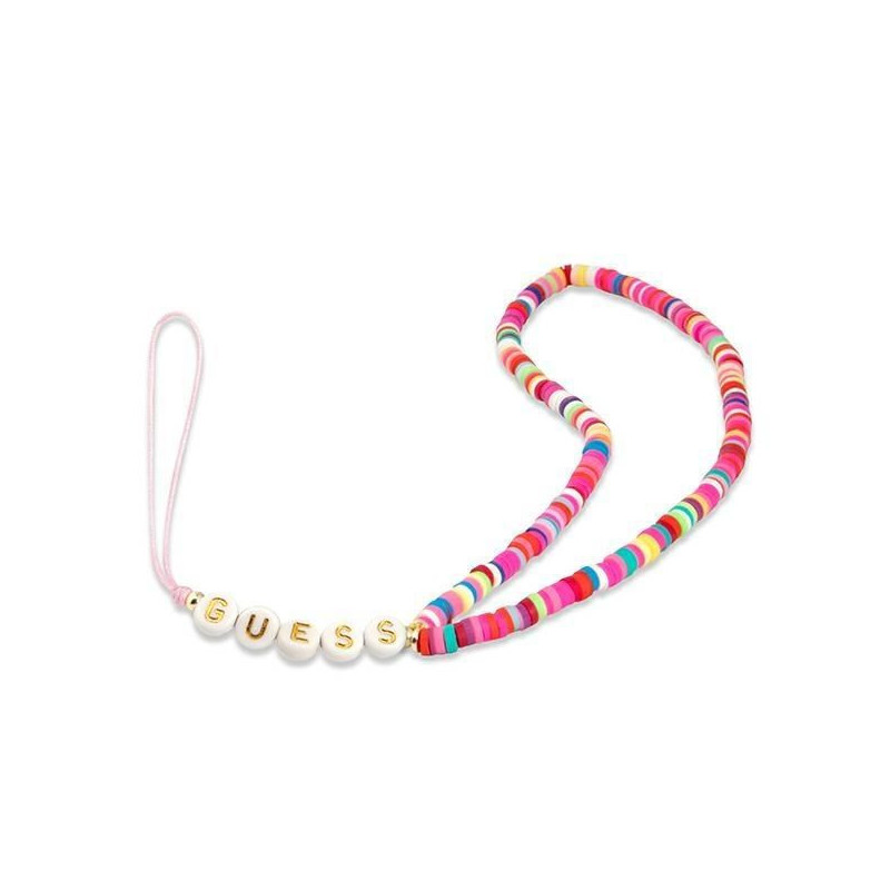 Guess Guess pendant GUSTGMPP Phone Strap multicolor pink / multicolor pink Heishi Beads