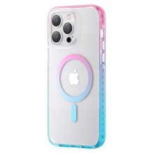 Kingxbar Kingxbar PQY Ice Crystal Series magnetic case for iPhone 14 Pro MagSafe pink and blue