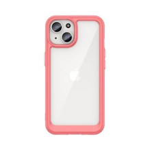 Hurtel iPhone 15 Plus Outer Space reinforced case with a flexible frame - red