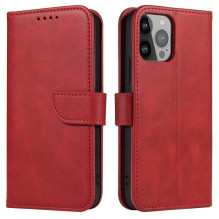 Hurtel Wallet Case with Stand for iPhone 15 Pro Max Magnet Case - Red