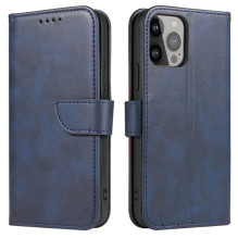 Hurtel Flip Stand Wallet Case for iPhone 15 Pro Max Magnet Case - Blue