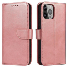 Hurtel - Wallet Case with Stand for iPhone 15 Magnet Case - Pink