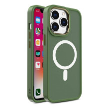 Hurtel Armored magnetic iPhone 14 Plus MagSafe Color Matte Case - green