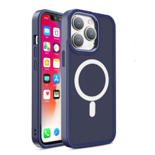 Hurtel Magnetic Color Matte Case for iPhone 15 Pro Max - navy blue