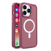 Hurtel Magnetic Color Matte Case for iPhone 15 Pro - Burgundy