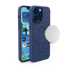 Hurtel MagSafe Woven Case for iPhone 13 Pro - navy blue