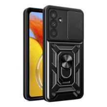 Hurtel Hybrid Armor Camshield case for Samsung M14 with camera cover - black