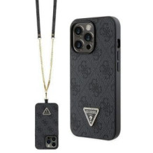 Guess Guess GUHCP13LP4TDSCPK Case for iPhone 13 Pro / 13 - Black Crossbody 4G Metal Logo