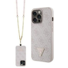 Guess Guess GUHCP13LP4TDSCPP case for iPhone 13 Pro / 13 - pink Crossbody 4G Metal Logo