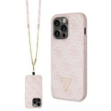 Guess Guess GUHCP15LP4TDSCPP iPhone 15 Pro 6.1&quot; pink / pink hardcase Crossbody 4G Metal Logo