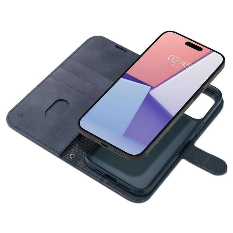 Spigen Spigen Wallet S Pro dėklas iPhone 15 Pro - tamsiai mėlynas