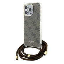 Guess Guess Crossbody Cord 4G Print case for iPhone 15 Pro - brown