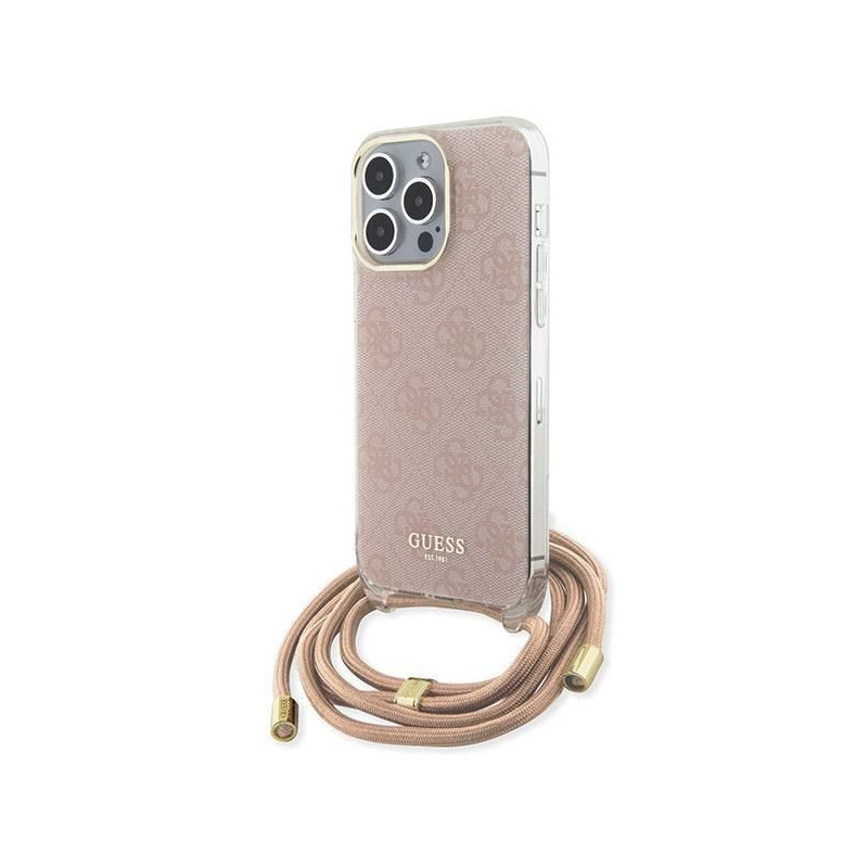 Guess Guess Crossbody Cord 4G Print case for iPhone 15 Pro Max - pink